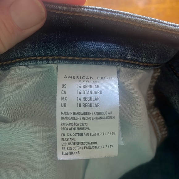 AMERICAN EAGLE OUTFITTERS SIZE 14 SUPER STRETCH SUPER HI-RISE JEGGING CROP - Picture 5 of 11